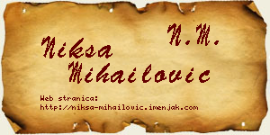 Nikša Mihailović vizit kartica